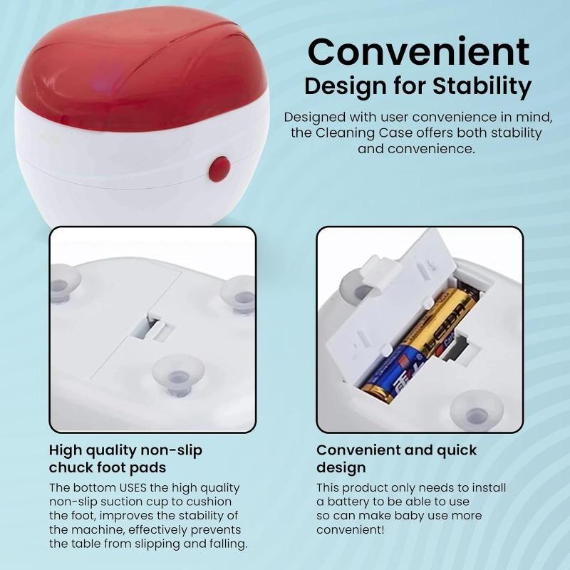 Automatische Gebissreinigungsbox, Tragbare Zahnspangen-Reinigungsschale, Gebissbox mit Filter, Müheloses Reinigen und Schützen von Gebissen, Zahnspangen