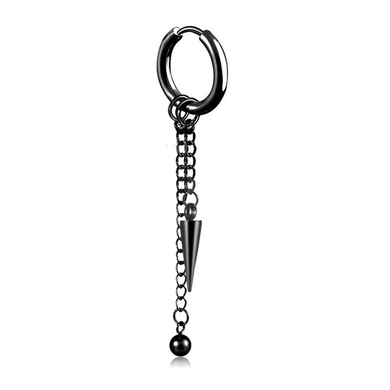 

Bao Shalina Корейские модные клипсы из титановой стали с кисточкой-цепочкой для мужчин