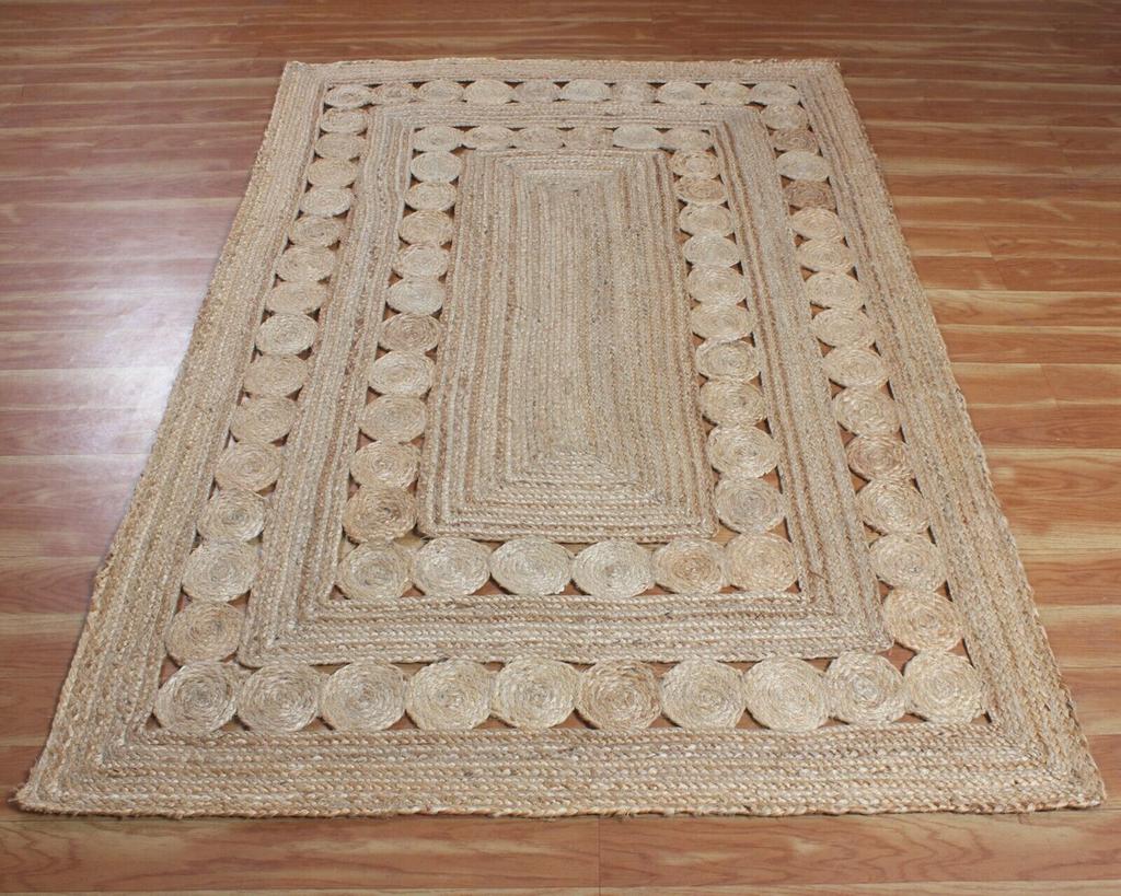 Rug Round Natural Jute Carpet Area Floor Mats Living Room Rug Indoor & Outdoor Rug