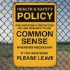 "Common Sense" humorous metal sign, 8x12 inch.
