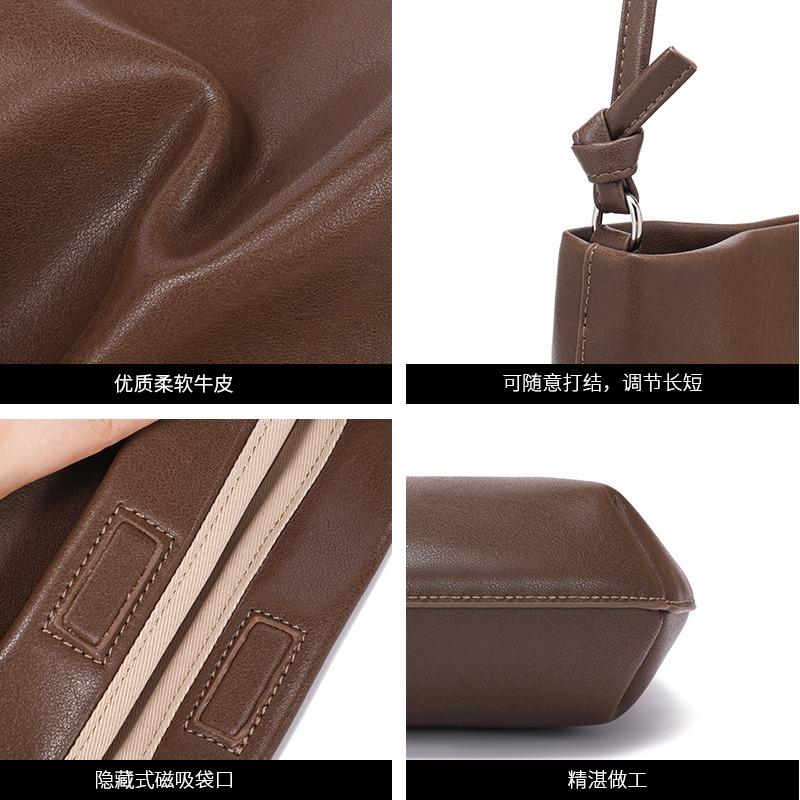 Leder-Achseltasche Schulter-Umhängetasche Handy-Tasche Frühling und Sommer neue Damen-Tasche lässige Mode vielseitig Retro