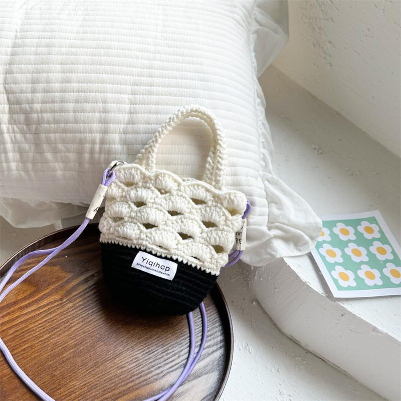 

Stylish Kids Crochet Bag Beautiful Geometric Design Cotton Material For Girls And Boys White