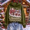 Women's Christmas Pullover Hoodie Hooded Sweatshirt for Holiday Party