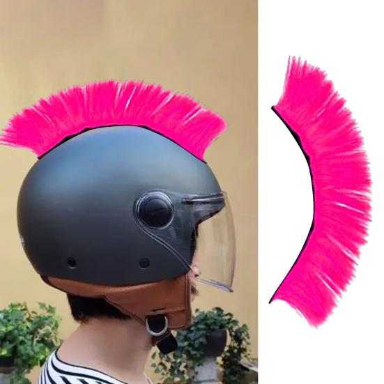 Kesilebilir Kask Peruğu Çıkarılabilir Yüksek Sıcaklık İpeği Parlak Renk Kask Mohawk Kask Malzemeleri