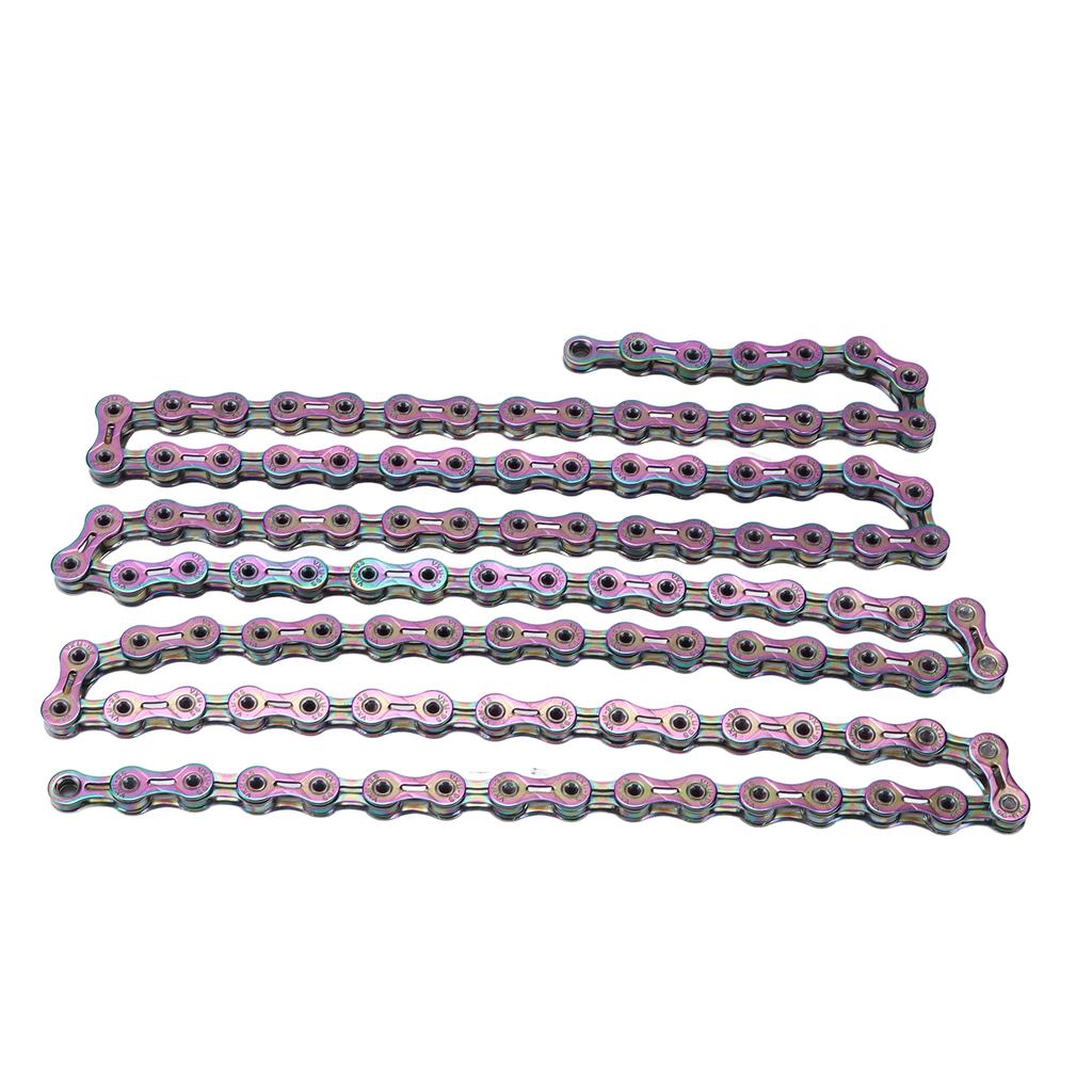 9 Speed Mountain Bike Chain Full Electroplating Treatment Durable Colorful Bicycle Chain