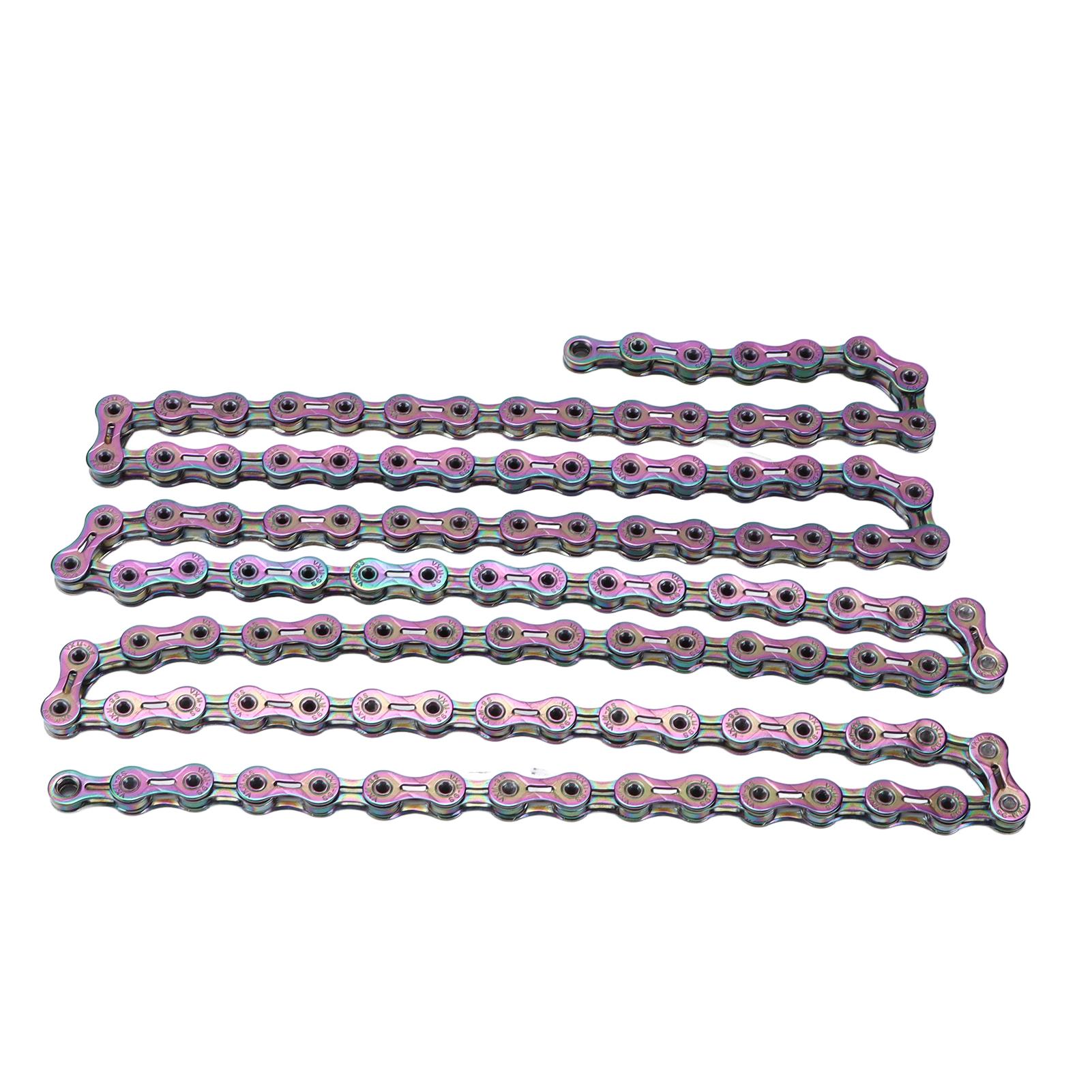9 Speed Mountain Bike Chain Full Electroplating Treatment Durable Colorful Bicycle Chain