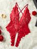 Sexy Lingerie Women Lace Hollow Bra Sets Erotic Costumes Babydoll Dress Deep V Backless Porn Women's Underwear Set Strapless