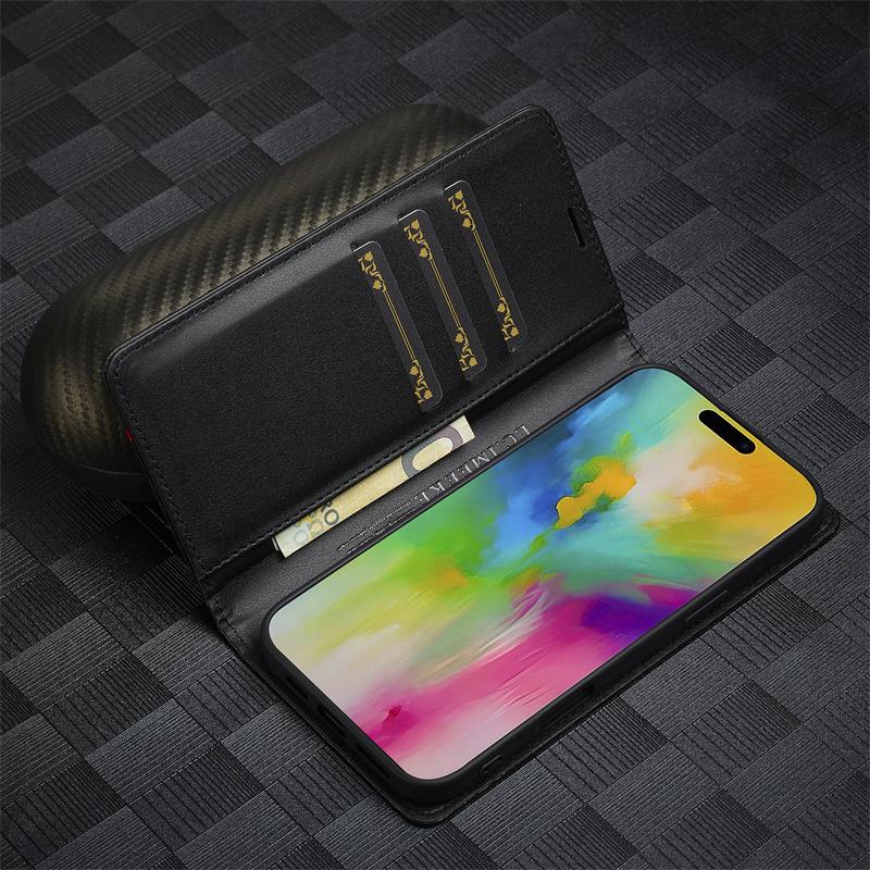 Etui A52S A51 Carbon Fiber Magnetic Flip Case for Samsung Galaxy A52s 5G A51 A515F A71 A72 A12 A32 A22 Soft Leather Wallet Funda