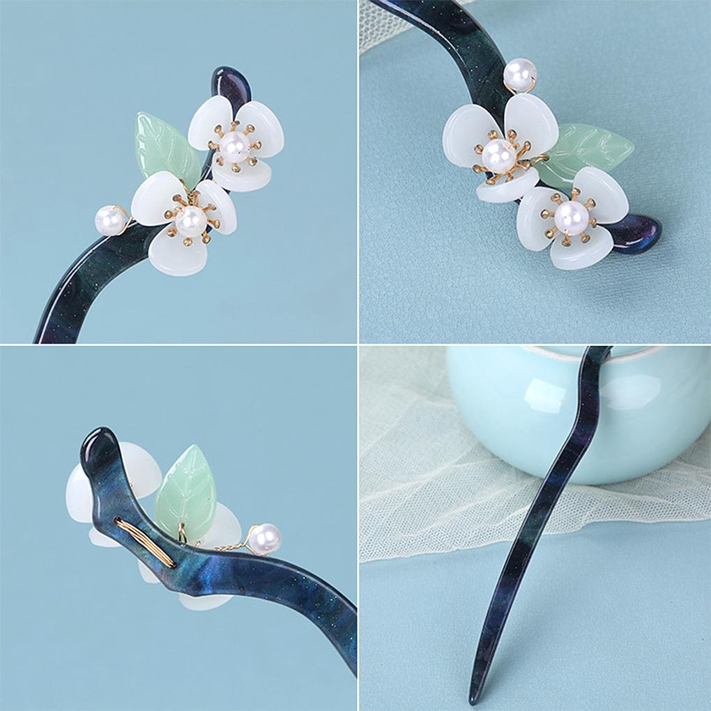 PP Women Flower Hairpin Decorative Replacement Cute Romantic Chinese Style Exquisite Hair Pin Claw Ornament Birthday Gift