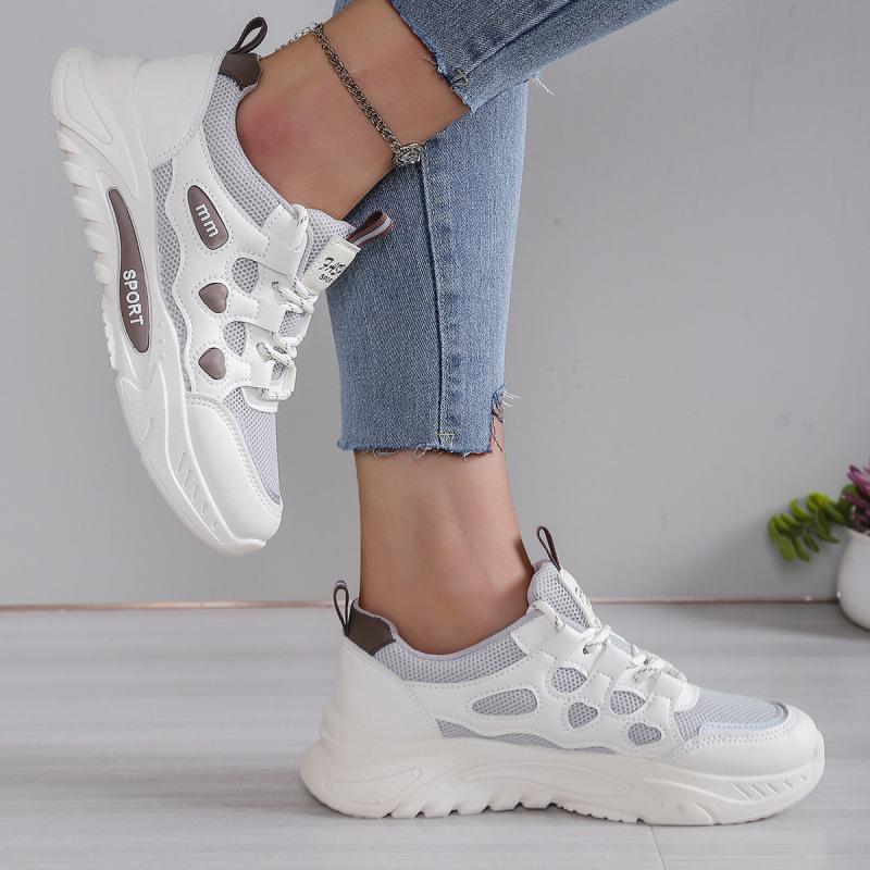New lace-up casual sports shoes wear-resistant and non-slip dad shoes flat-bottomed breathable student shoes soft sole