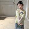 Girls Sweet Korean Style Fake Two Piece Lace Patchwork Short Sleeve T Shirt