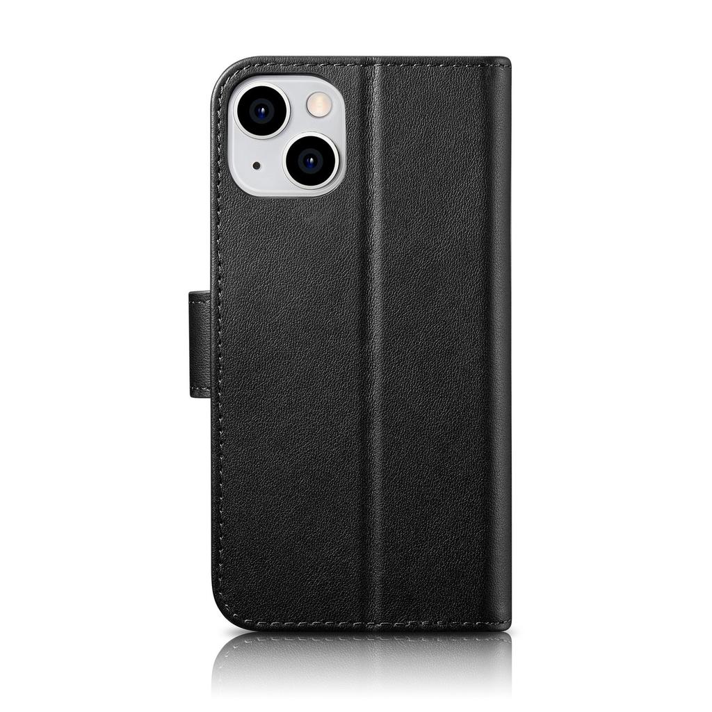 2in1 Leather Flip Case iPhone 14 Plus Anti-rfid Wallet Case Black