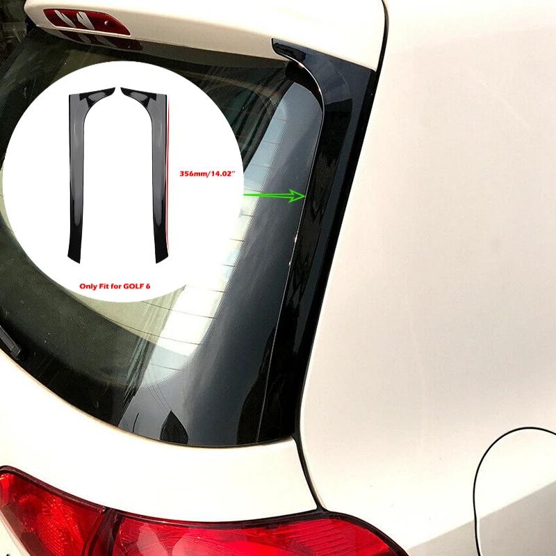 1 Para Błyszczący Czarny Spoiler Boczny Tylnej Szyby Canard Zamiennik Dla VW Golf 6 MK6 2008 2009 2010 2011 2012