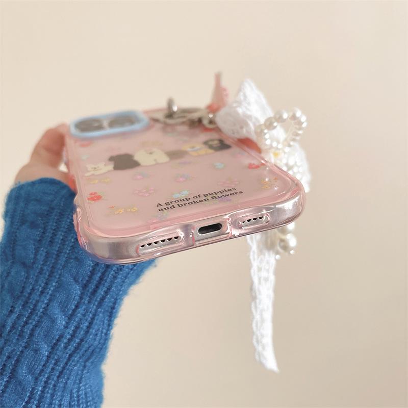 Full screen floral rabbit for iPhone16promax Apple 15pro mobile phone case 13 creative 14 cute girl