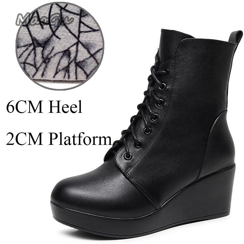2026 Damskie Czarne Koturny Platforma Botki na Kostkę Zamek Boczny Gruba Obcas Botas Wiosna Jesień Moda Damskie Buty Rozmiar 33-43 Botines