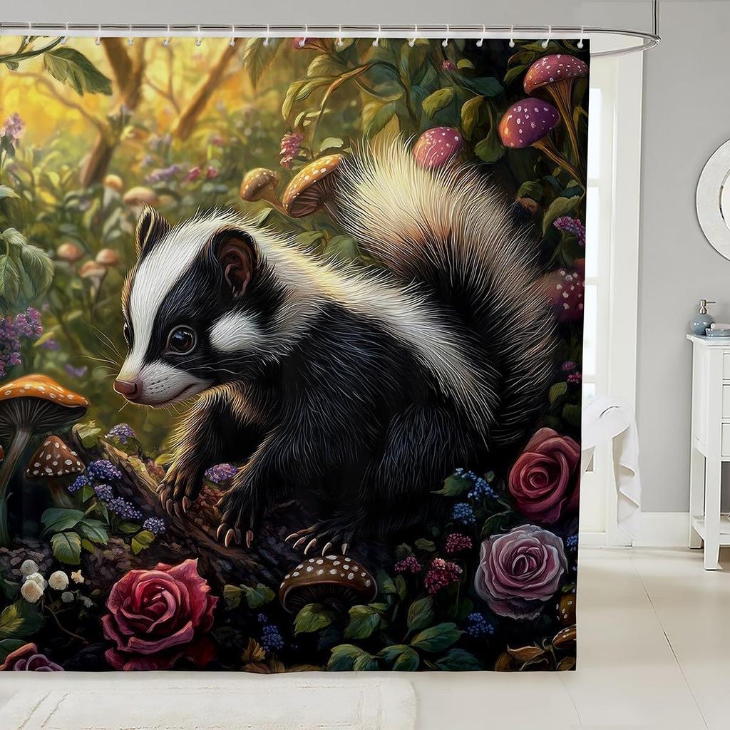 Dog Waterproof Shower Curtains,Cartoon Animal Bath Curtain For Kids Boys Girls Children,Dog Bone Cute Pet Shower Curtain Spotted