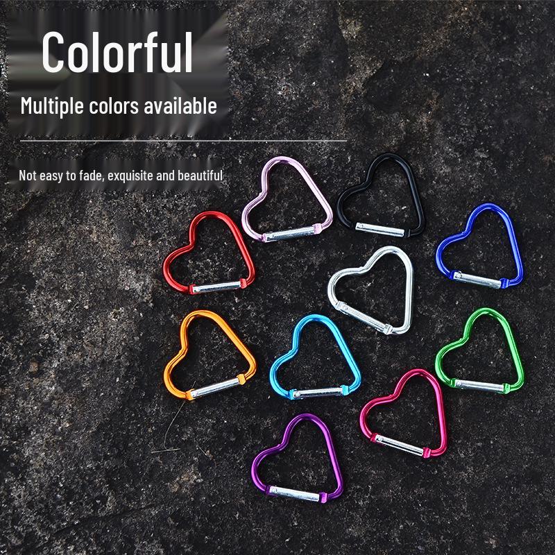 Heart-shaped Aluminum Carabiner for Backpacks & Water Bottles
