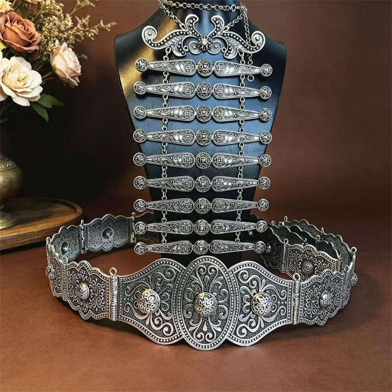 Premium Zincs Alloys Wedding Belt And Armors Intricate Authentic Caucasian Themed Durability Waist Belt For Grooms