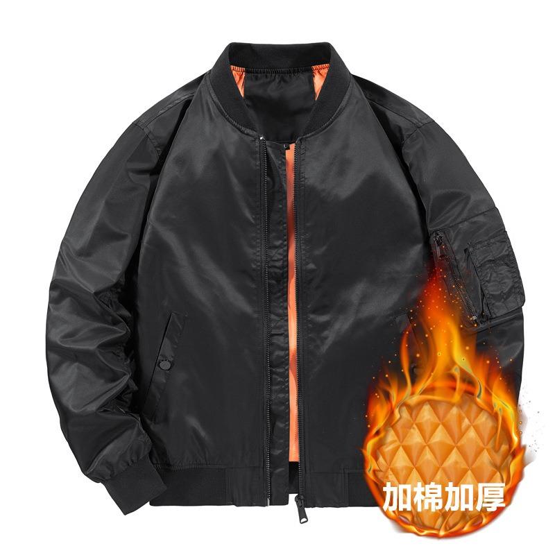 Trendy brand baseball jacket men's MA1 air force flight jacket cotton thickened top jacket printed logo