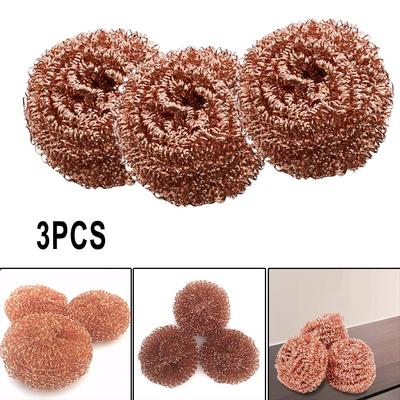 Bola de limpeza Cooper Coated Scourers Ferramenta útil 3PCS