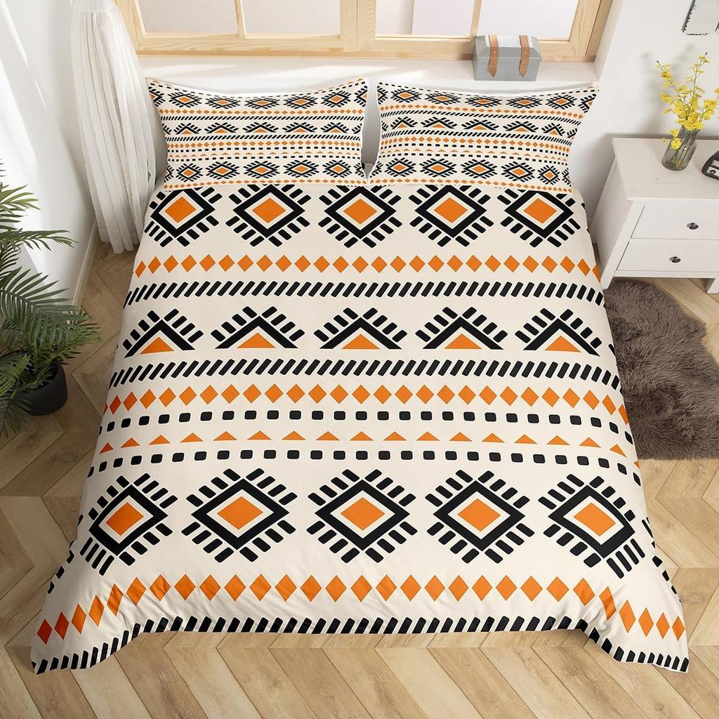 Southwest Tribal Aztec Duvet Cover Set Bohemian Twin Queen Bedding Sets Ethnic Mexican Geometric Diamond Stripe Comforter Cover