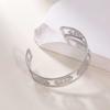 European and American Jewelry Bamboo Inlay Creative Temperament Bracelet Light Luxury Opening Stainless Steel Electroplated 18k Women's Gold Bracelet