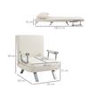 Convertible Armchair/Sofa Bed, 1-Seater, Removable Cover, High, Cushion, Legs, Armrests
