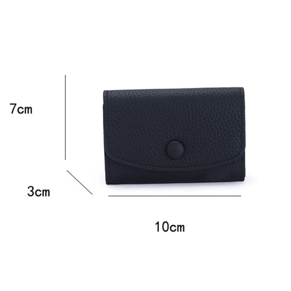 Fashion Short Style Genuine Leather Wallet Compact Size Large Capacity Coin Purse Simple Foldable Card Holder For Men and Women