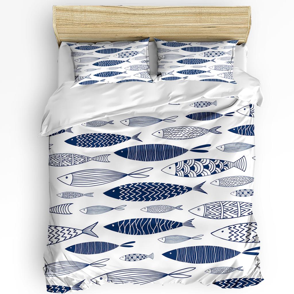 Animal Green Fish Duvet Cover Bed Bedding Set For Double Home Textile Quilt Cover Pillowcases Bedroom Bedding Set (No Sheet)