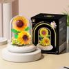 Luminous Micro-Particle Flower Building Blocks - Educational Toy & Gift for Girls