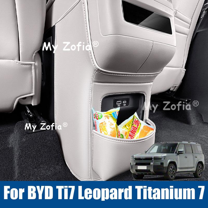 For BYD Ti7 Leopard Titanium 7 2025 2026 Rear Seat Back Air Vent Anti Kick Pad Car Interior Protection Upgrade Accessories