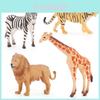 High Quality Pvc Realistic Animal Figurine Set Featuring Lion Bear Panda Tiger Giraffe Miniature Models