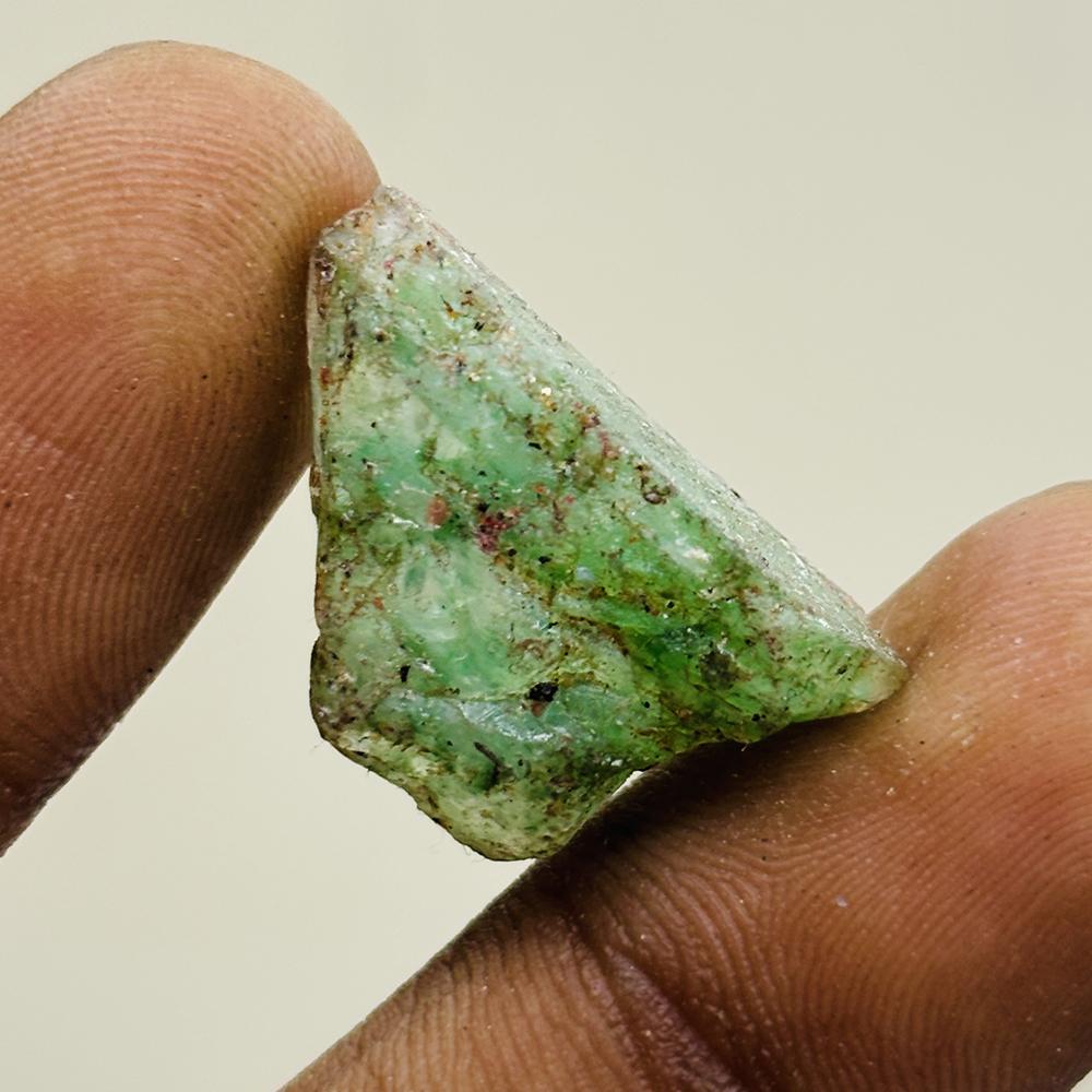 19.6 Ct Natural Zambian Green Emerald Uncut Earth-Mined Rough Gemstone