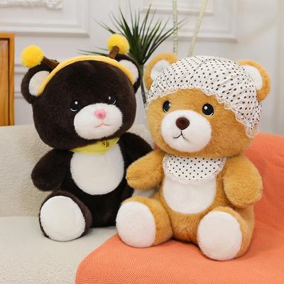 New Cute Bear Family Doll Couple Teddy Bear Plush Toy Pressing Bed Doll Give Girls Gift Doll
