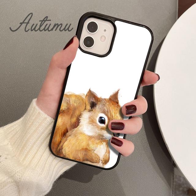 

Cartoon Animal Squirrel Phone Case for iPhone 17 Air 15 16 16e 11 12 13 14 Pro Max Plus coque Fundas Shell iPhone 13