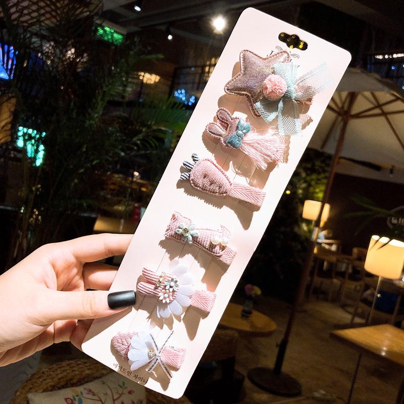 

3 шт./компл. милый красивый милый головной убор с узлом и кроликом, детская повязка на голову с цветочным бантом для девочек, повязка для волос с бантом Set 14 （6Pcs）