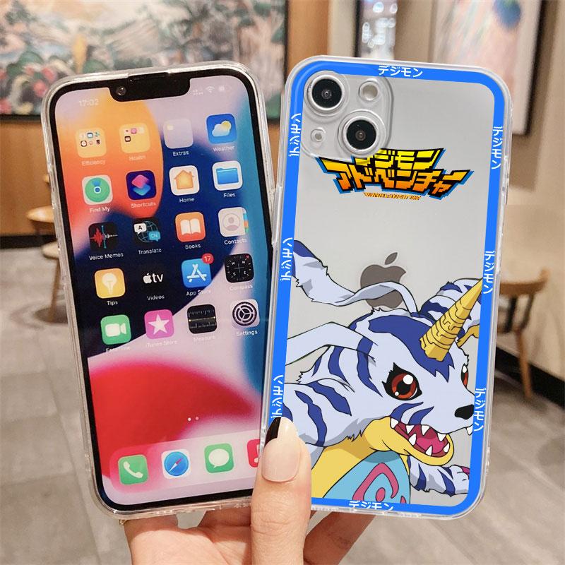 Digimon Cute Clear Case For Apple iPhone 14 11 13 12 Pro 7 8 Plus XR X XS Max 6 6S 13Pro Silicone Phone Cover Coque Cartoon Cas