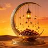 1Pcs 2D Elegant Acrylic Crescent Lantern And Star Shaped Desktop Decoration For Eid Al Fitr Celebration Home Decoration Ornament