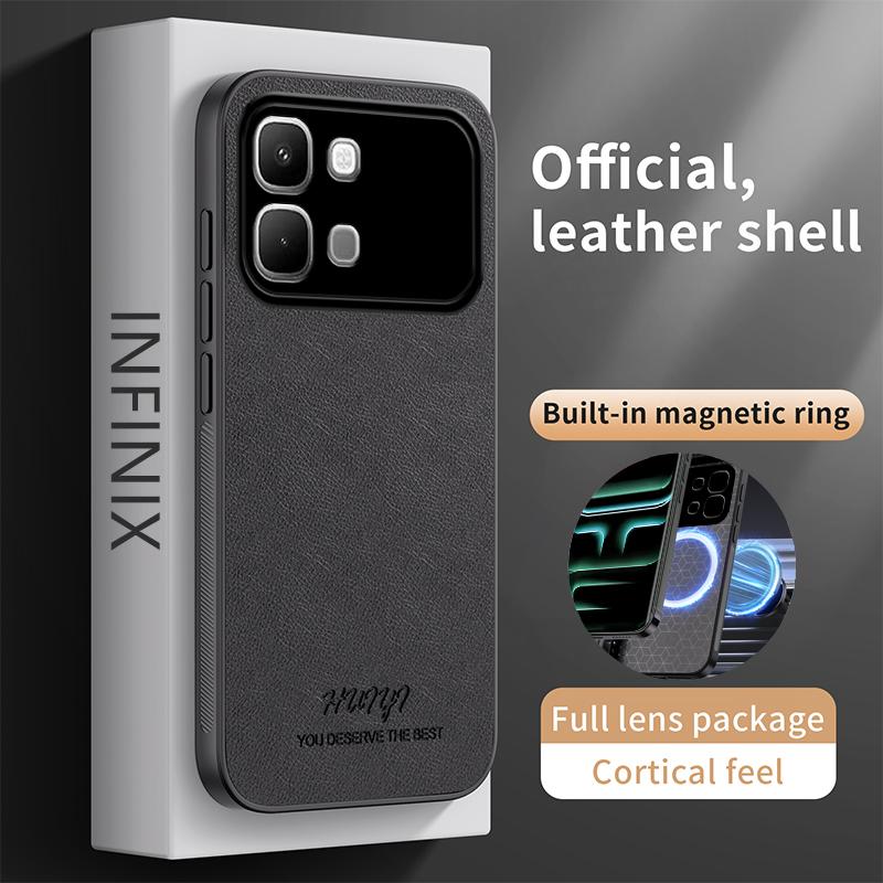 Business Kožené Měkké Rámové Magnetické Pouzdro Pro Telefon Infinix Note Edge NoteEdge G Pouzdra Capa
