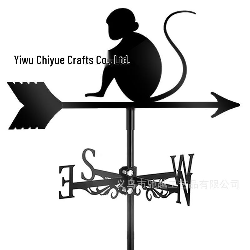Weather Vane Ornament: Outdoor Wrought Iron Spray-Painted Roof Decoration Metal Craft