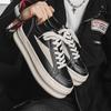 Fashion Outdoor Ricks Black Canvas Low Top Men Shoes Lace Up Women Sneaker Fashion Casual Owens Design Outdoor Walking Invisible Elevati