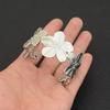 1pcs Fashion Plant Wrist Jewelry No Fade Silver Color Stainless Steel Flower Bracelets Bangle For Women Men Accessories Pulseras