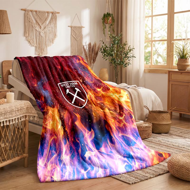 West Ham United Fußball Druck Flanell Decke Weich Warm Sofa Bett Überwurf Decke Für Zuhause Büro Schlafzimmer