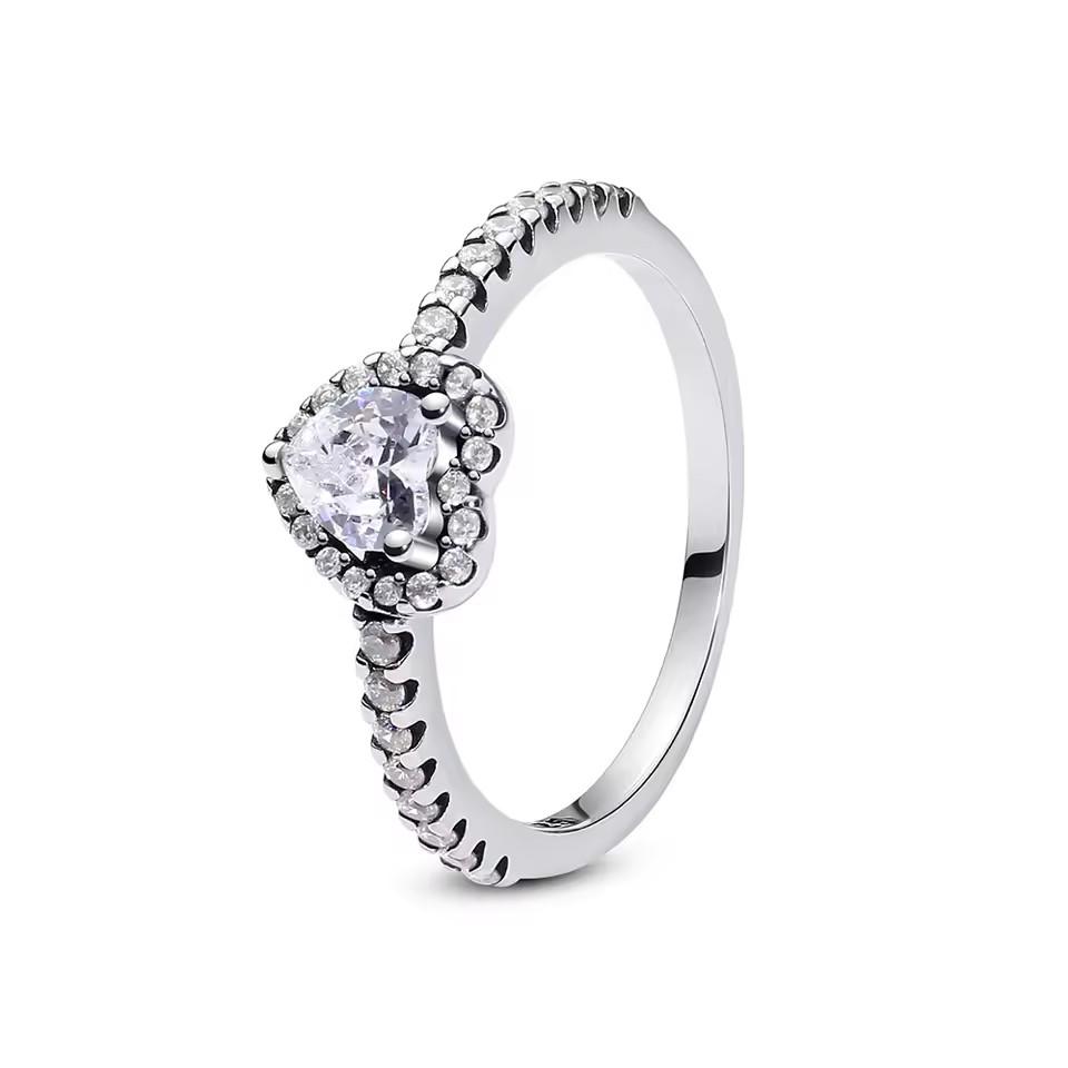 Nuevos anillos de plata de ley 925 con dije en forma de corazón rojo para mujer, joyería fina, regalos de moda para mamá.