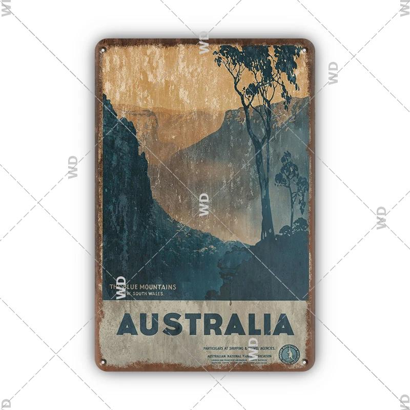 Vintage krajobraz miejski metalowa plakietka emaliowana londyn paryż floryda nowy jork plakaty podróże dekoracje płyta metalowy obrazek dekoracje ścienne barowe