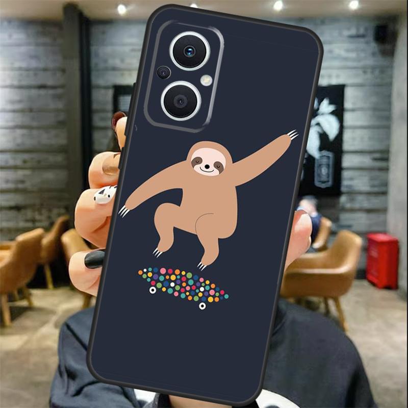 Funny Cute Sloths Case For OPPO Reno 8T 7 8 10 11 12 13 Pro 13F 12F OPPO Find X8 Pro X6 X3 X5 Lite Cover Coque