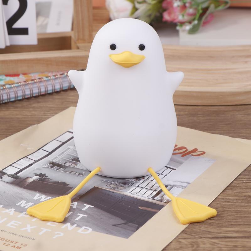 Cute Animal Silicone Lamp Duck Night Light For Kids Touch Control Dimmable Usb Rechargeable Bedside Bedroom Decor Birthday Gifts