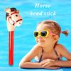 Multi-functional Classic Practical PVC Inflatable Horse Head Stick Ride-on Animal Toy for Kid Plaything Party Decor