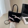 Lace Bow Handbag Square Sweet Crossbody Bag Retro Lattice Handbag  Travel