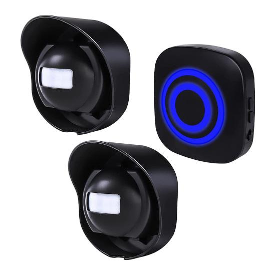 Driveway Alarm 328ft Range Wireless Weatherproof Motion Sensor And Detector 1 Receiver 2 Transmitters Security Alert Monitor with 38 Chimes